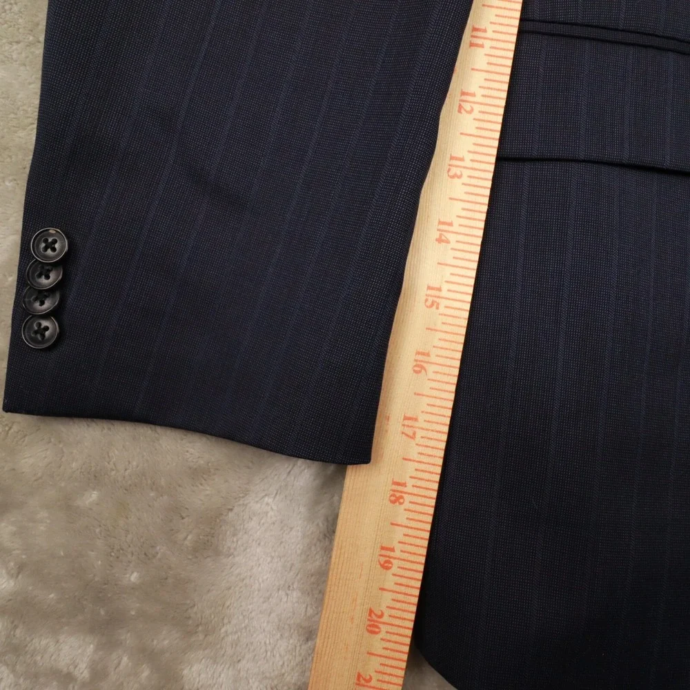 Jos A Bank Reserve Navy Stripe‎ Tailored Fit Wool Blazer Sport Coat size 40L NWT